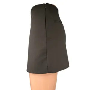 Zara Women's Brown High Waist Straight Pencil Mini Wrap Skirt Skort Size XS thumbnail 2