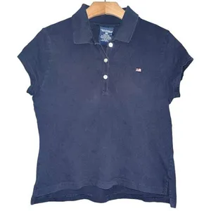 Ralph Lauren Polo Jeans Co Women’s Size L Navy Blue Short Sleeve Polo Shirt thumbnail 1