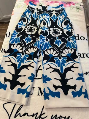 ZARA Floral Printed Pants Women’s Size L thumbnail 3