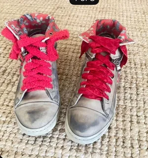 Le Crown Handmade in Italy Distressed Leather Convertible High Low Sneakers 37 thumbnail 1