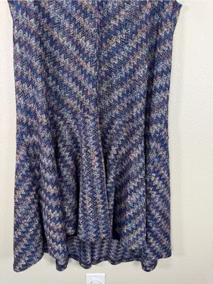 Maeve Blue Pink Zig Zag High Low Dress Womens XL Boho Casual Anthropologie Mini thumbnail 11