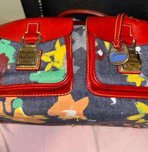 Dooney & Bourke Graffiti Denim Shoulder Bag RARE HTF! thumbnail 12