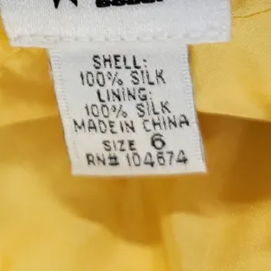 b Michael NY Silk Sheath Dress Size 6 Butter Yellow Scalloped Hem Classic Chic thumbnail 5
