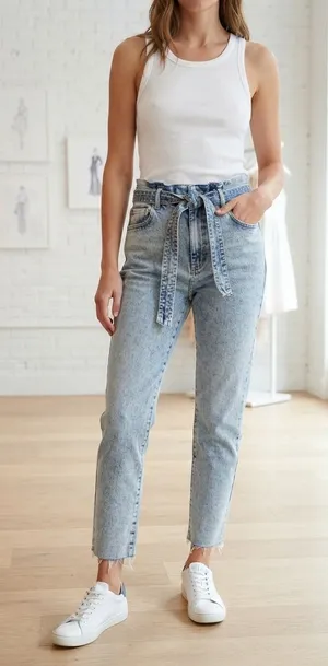 Abercrombie & Fitch Ultra High Rise Tie-Waist Jean thumbnail 1