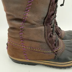 Sorel Women's Brown Cate The Great Brown Lace Up Fur Snow Boots Size 8 thumbnail 3