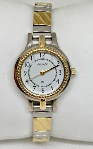 Carriage by timex women’s silver gold tone quartz analog watch 24mm running thumbnail 1