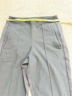 Athleta Black Pull On Straight Leg Pants Size 4 Pintuck Side Stripe Stretch thumbnail 5