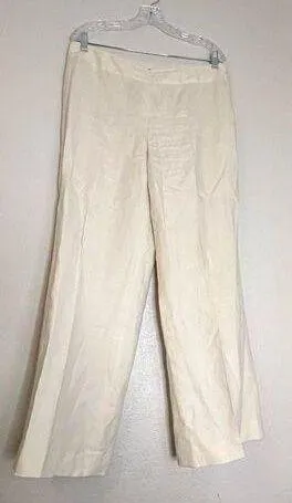 Jones New York Cream Linen dress pants 12 office professional thumbnail 1