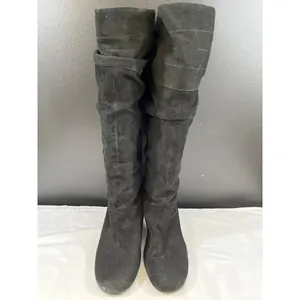 Aerosoles Running Play Womens Black Leather Heeled Boots Size 9.5M SKU 6433 thumbnail 2