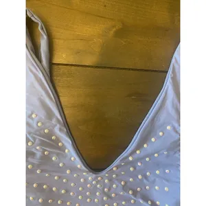 Womens Gianni Bini Purple Pearl Detail Front‎ Cheeky One Piece Size Medium thumbnail 3