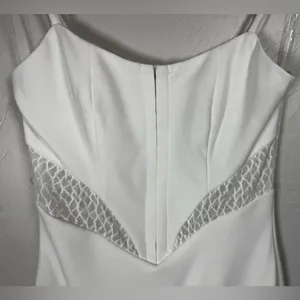 (The Buckle) Privy Bustier Mesh Inset White Mini Glam Dress Size Small thumbnail 5