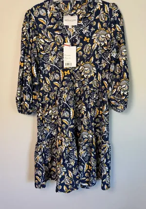 Smith & Quinn Women's Tory Dress Navy & Marigold Michigan Floral Dress Sz S NWT thumbnail 1