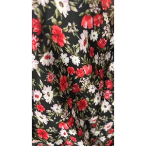 Socialite Floral Chiffon Mini Dress XS Red Black Long Sleeve Smocked Waist NWT thumbnail 8