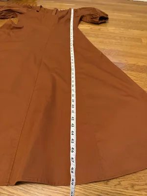 Flying Tomato Brown Square-Neck Midi Dress with Puff Sleeves size M thumbnail 15