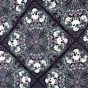 Rock & Republic Lightweight Skull Print Top M Burnout Purple Black Sheer Flowy thumbnail 2