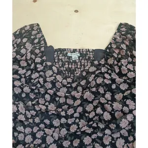 American Eagle Women's Floral Long Sleeve Peplum Top Size Large Smocked Blouse thumbnail 3