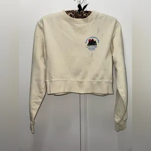 Parks Project cream pullover cropped sweater medium “Leave only Good Vibes” thumbnail 2