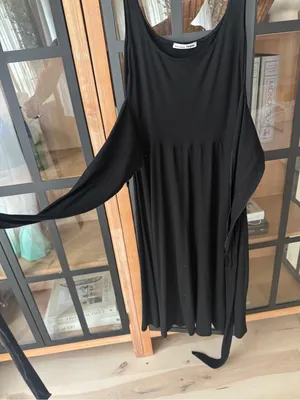 Reformation August Midi Dress tie front adjustable scoop round neck tencel wrap thumbnail 9