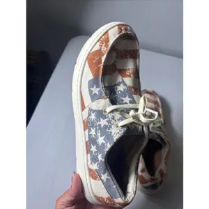 Ariat Hilo Distressed Flag Lace Up Shoes Patriotic Size 10 USA America thumbnail 3