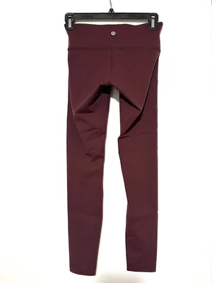 Lululemon Wunder Under Low Rise Leggings Full Length Maroon Size 4 thumbnail 2