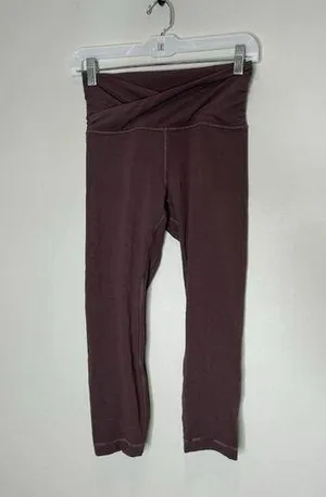 Lululemon Align High Rise Cross Waist Crop 21” Leggings Size 6 Taupe Purple thumbnail 1