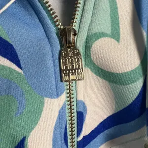 Hill House The Allie Zip-Up Jacket in Ocean Kaleidoscope Print Size S thumbnail 9