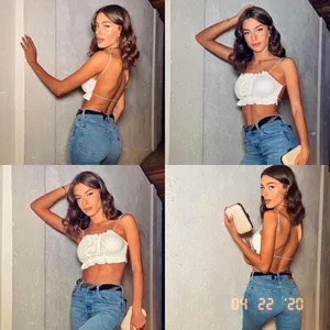 Adika White  Backless Crop Top thumbnail 3