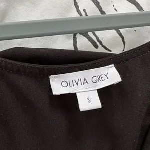 Olivia Grey Womens Midi Dress Black Draped Ruffle Spaghetti Strap Size S thumbnail 4
