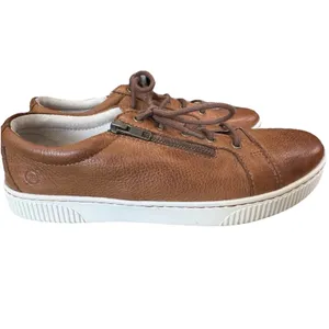 Born Tamara Women's 9.5 Brown Leather Sneakers Side Zip Comfort Casual Shoes thumbnail 9