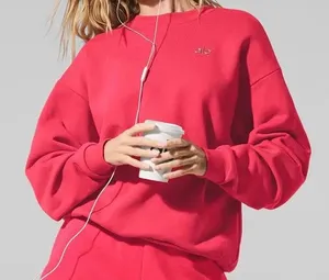 Alo Yoga Accolade Crew Neck Pullover Candy Red S thumbnail 1