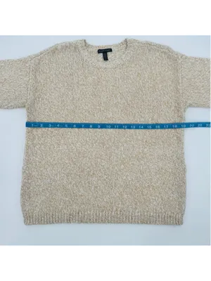 NWOT Women's Eileen Fisher Twisted Chainette Organic Cotton Sweater Size S Beige thumbnail 7