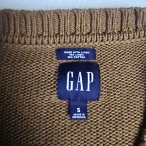 GAP Brazen Brown Cotton Linen Shaker Stitch V-Neck Cardigan Sweater‎ S 802439-02 thumbnail 4