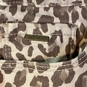 Nine West Gramercy Skinny Ankle‎ Women's Sz 14 Brown Leopard Print Stretch Jeans thumbnail 8