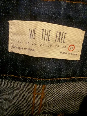 We The Free Free People Big Bell Jeans Indigo Rinse Wash Blue High Waisted Size 31 NWT thumbnail 5