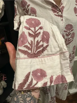 Victoria Dunn Pink Floral Block‑Print Button‑Down Dress – Fits Medium thumbnail 6