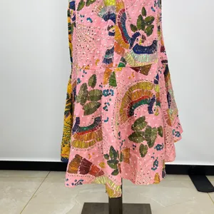 NWOT Farm Rio Cotton Floral Midi Wrap Skirt Pink and Yellow Size M thumbnail 7