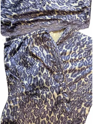 Vintage Y2K Victoria’s Secret Animal Print Cami Pajama Pants Set Lace thumbnail 2