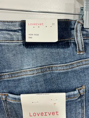 Lovervet High Rise, Medium Wash, distressed Dad Jeans thumbnail 5