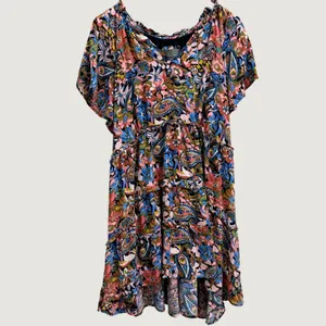 Anthropologie Robin Tiered Mini Dress Women 1X Floral Paisley Multicolor Flutter thumbnail 3