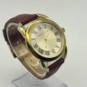 Anne Klein Gold Tone Red Genuine Leather Roman Numerals Markers Women’s Watch thumbnail 3