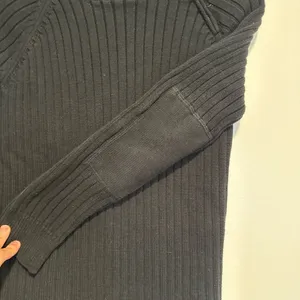 Ralph Lauren Lauren Jeans Co. Medium Black Ribbed Cotton Sweater, Crew Neck. Zip Neckline thumbnail 12