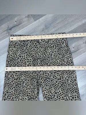 J. Crew Lizzie Leopard Print High‎ Rise Wide Leg Pants Tan Black 30 Chino thumbnail 11