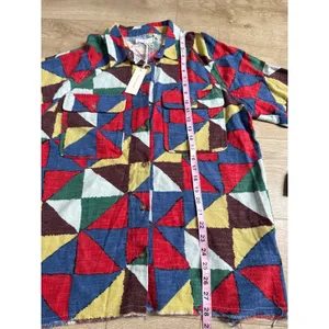 NWT Womens Buckle Exclusive Geo Patchwork Boyfriend Shirt GILDED‎ INTENT size M thumbnail 7