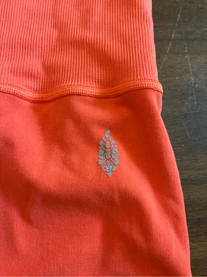 Free People FP Movement Biker Shorts Women’s Medium Large Orange Spandex thumbnail 2