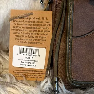 New Tony Lama Western Brown Crossbody Bag with Embellished Concho Design thumbnail 3