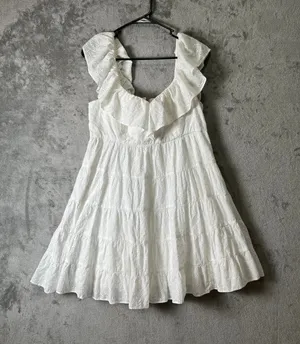 Lilly Pulitzer Emie Dress White‎ Eyelet Babydoll Fit Flare Cottagecore Size 10 thumbnail 1