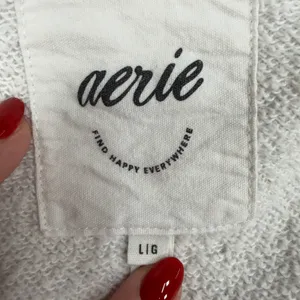 aerie L Down To Earth Quarter Zip Sweatshirt Overisized Gray Relaxed Fit Cozy thumbnail 6
