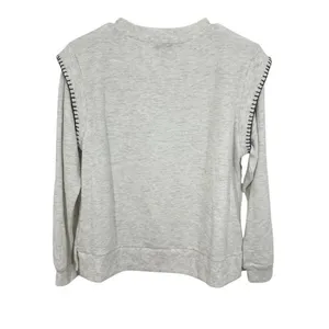 Democracy Womens Sweatshirt‎ Cream Stitch Detail Pullover Top Size S NWT Soft thumbnail 2