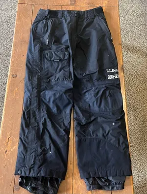 LL Bean Womens Black Gore-Tex Nylon Shell Snow Ski Pants thumbnail 1