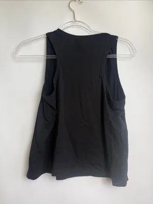 Laslulu Black Crop Tops Sleeveless Workout Tank Top Racerback Cropped Flowy M thumbnail 5
